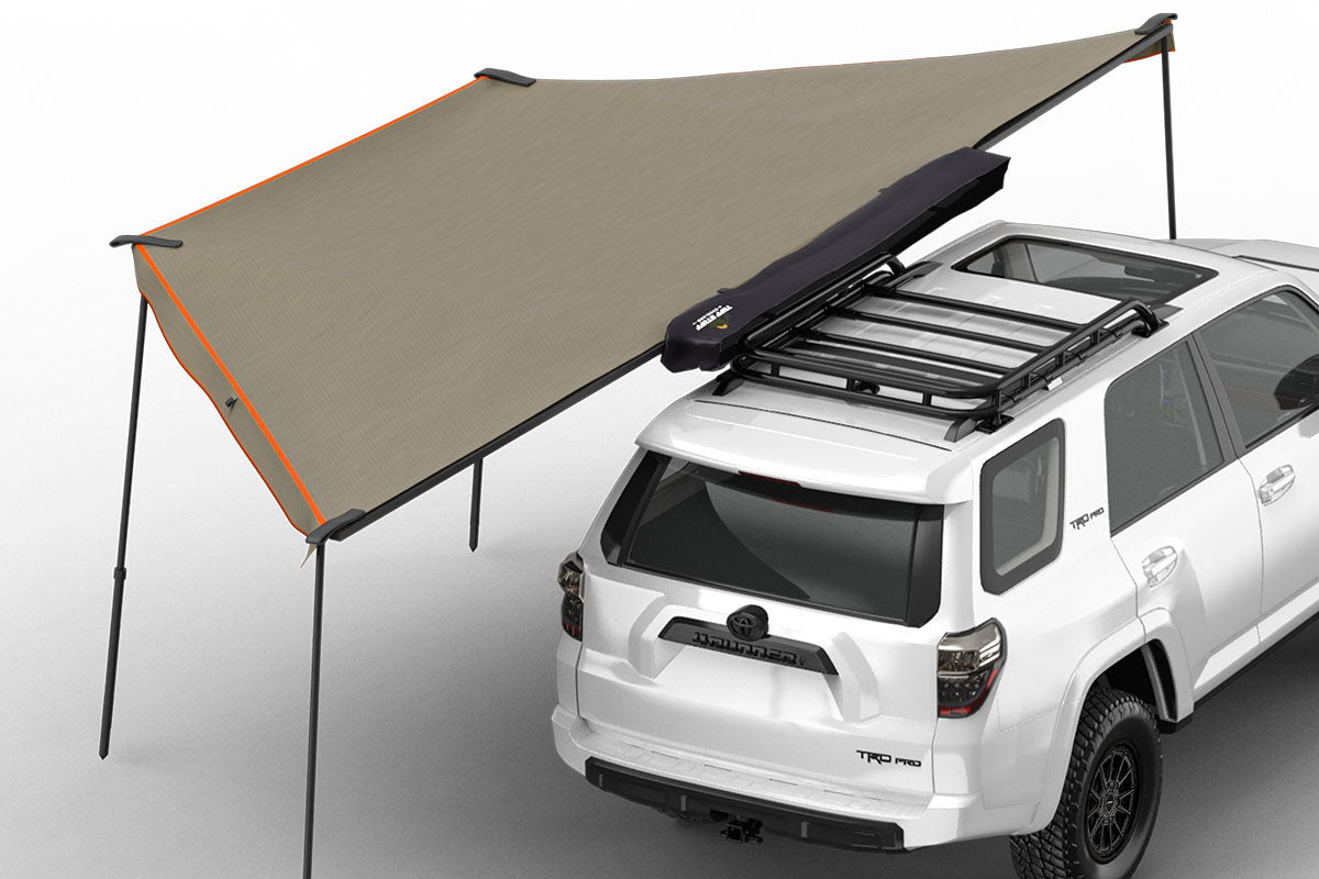car awning tent 180 Degree Awning, XL, Driver or Passenger Side, C-Channel Aluminum, Olive, By Tuff Stuff Overland