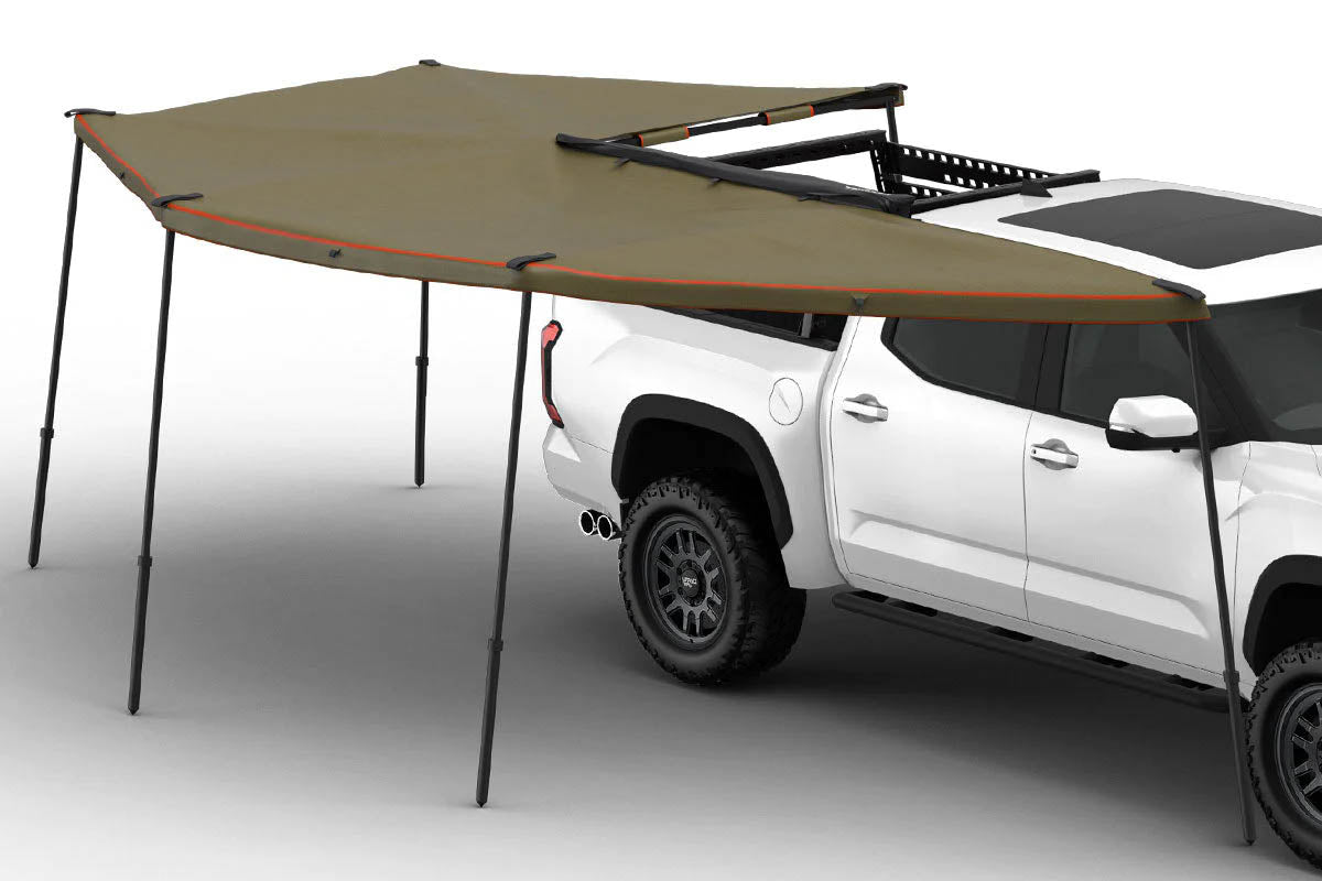 passenger tent 270 Degree Awning, XL, Passenger Side, C-Channel Aluminum, Olive, By Tuff Stuff Overland