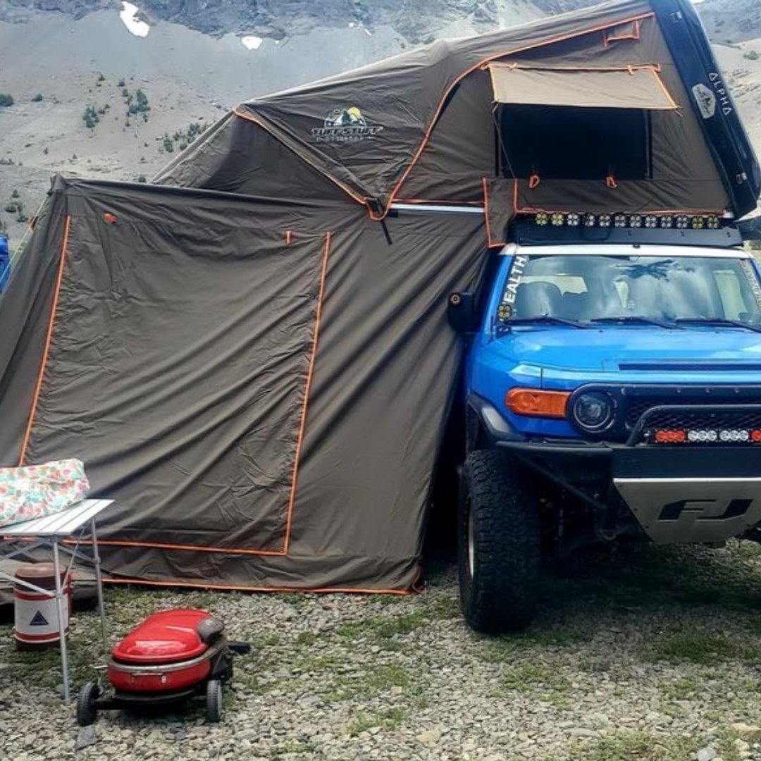 Tuff Stuff® ALPHA™ Hard Top Side Open Tent, Black, 4 Person - Tuff Stuff Overland - Roof Top Tent