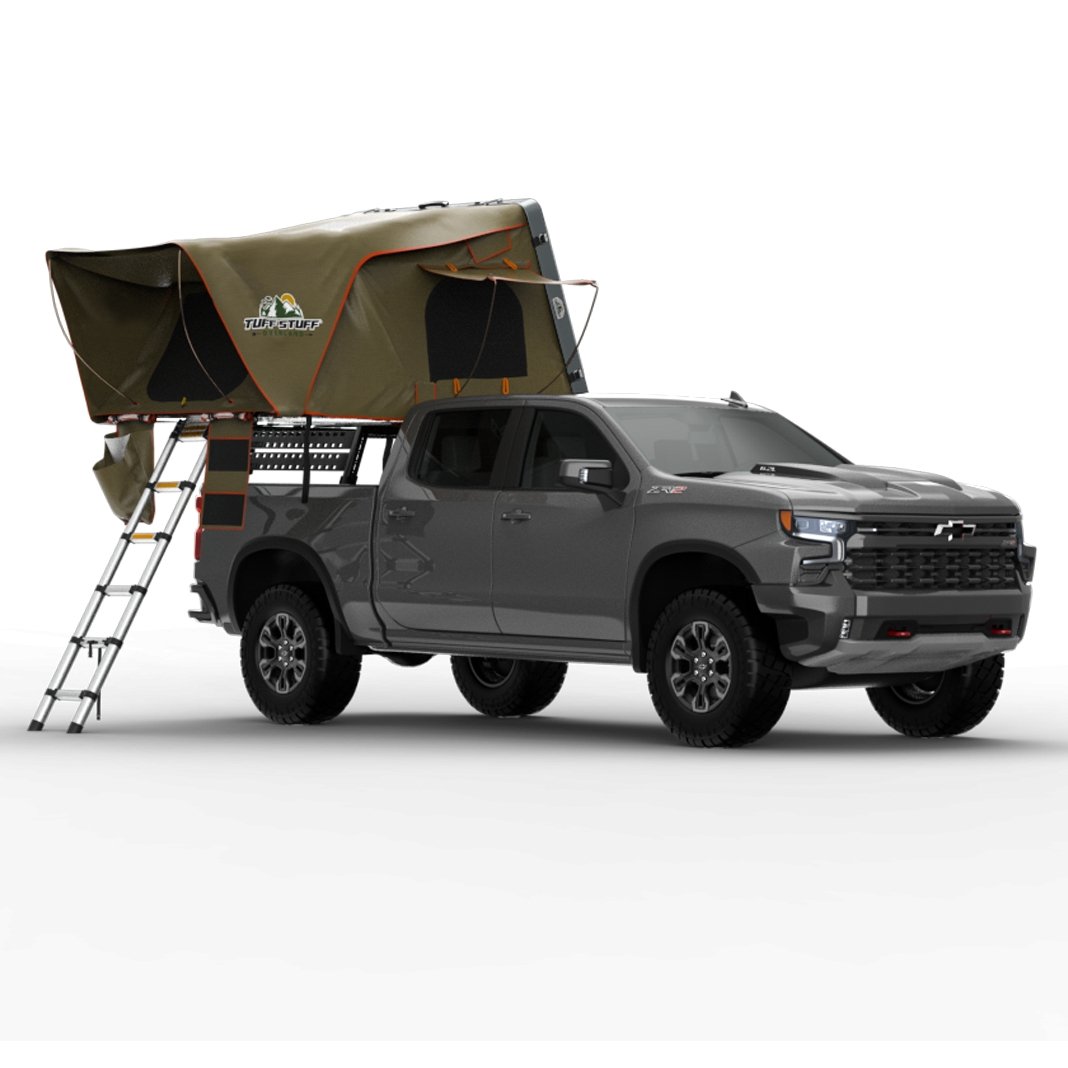 Tuff Stuff® ALPHA™ Hard Top Side Open Tent, Gray, 4 Person - Tuff Stuff Overland - Roof Top Tent