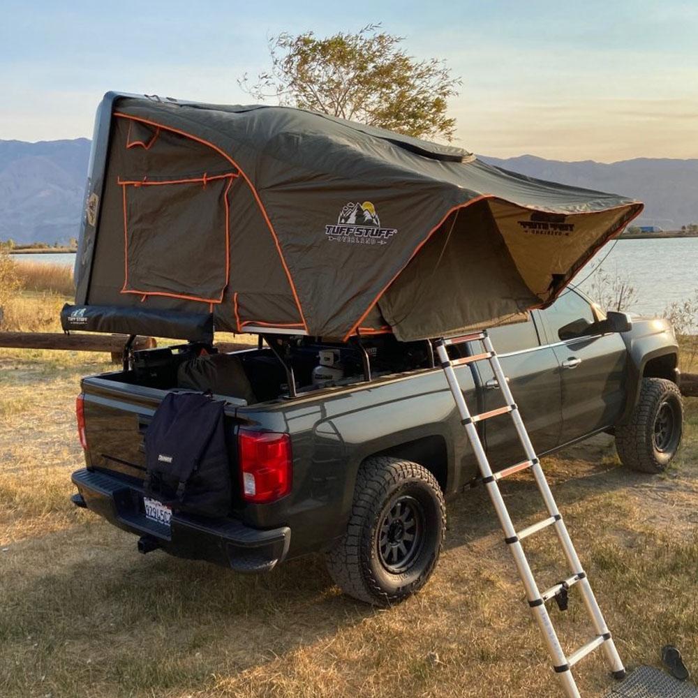 Tuff Stuff® ALPHA™ Hard Top Side Open Tent, Gray, 4 Person - Tuff Stuff Overland - Roof Top Tent