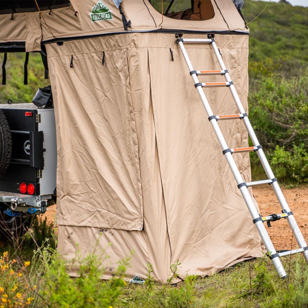 rooftop tent with annex Tuff Stuff Roof Top Tent Annex Room, W/ Floor, Delta Overland & Trailhead TS-ANX-DLT-TH