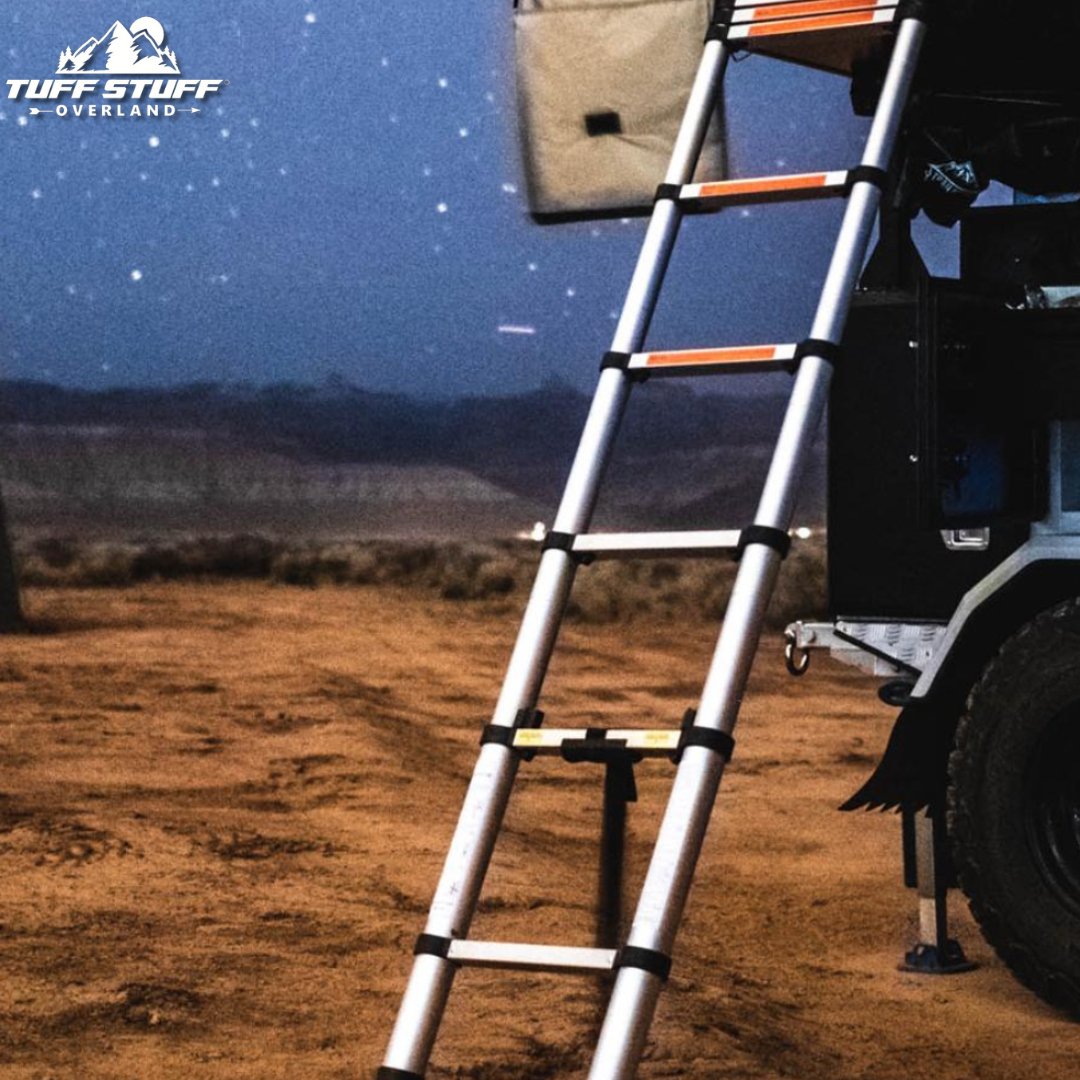 Tuff Stuff® Roof Top Tent Telescoping Ladder, 102 Inch - Tuff Stuff Overland - Ladder Extension & Annex Extension