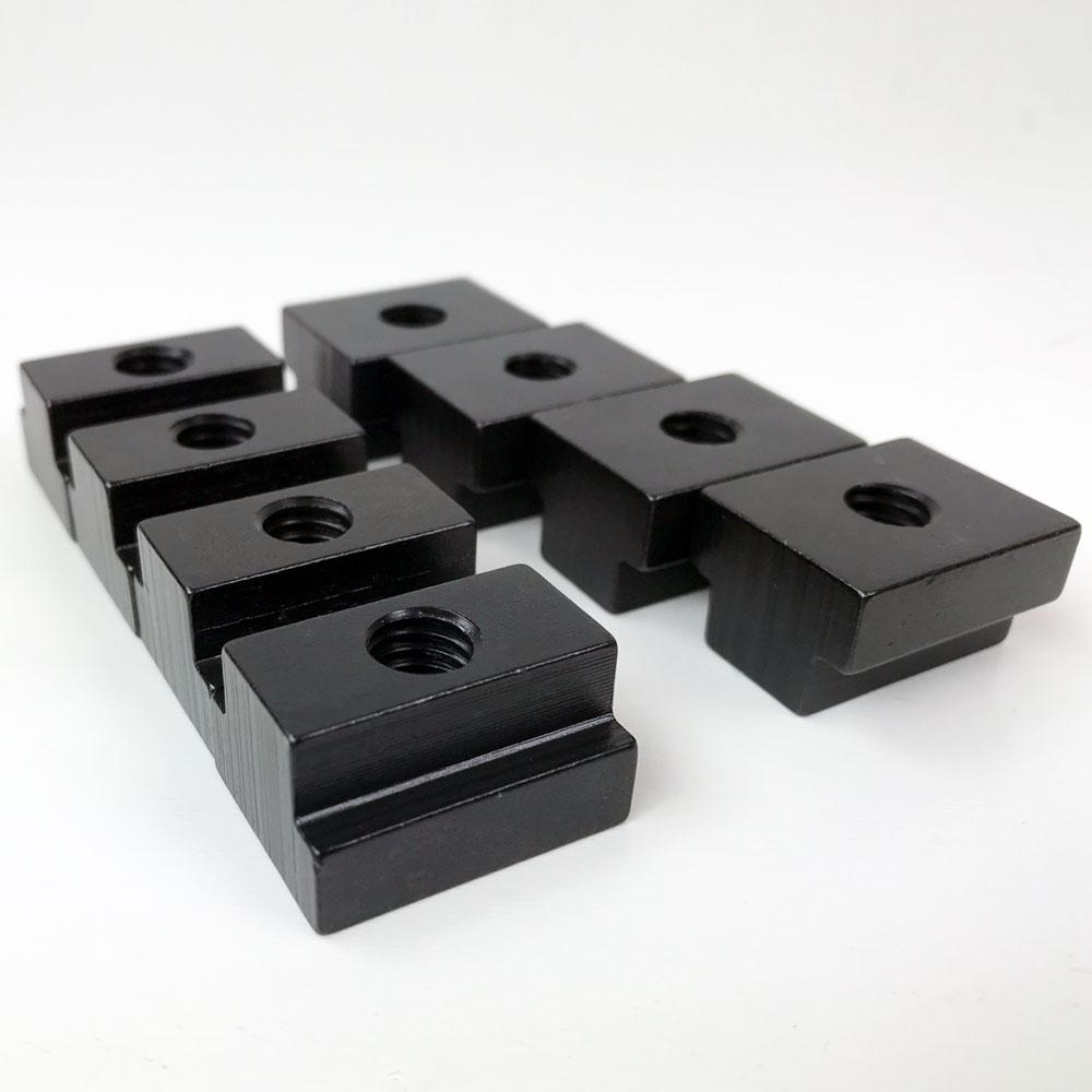 Our Rooftop tent bed rack T nuts will allow you to install our rooftop tent bed rack to any sliding track system with a 7/8" backside opening and 9/16" front side opening. These are an exact match for the Toyota Tacoma & Tundra factory track systems.