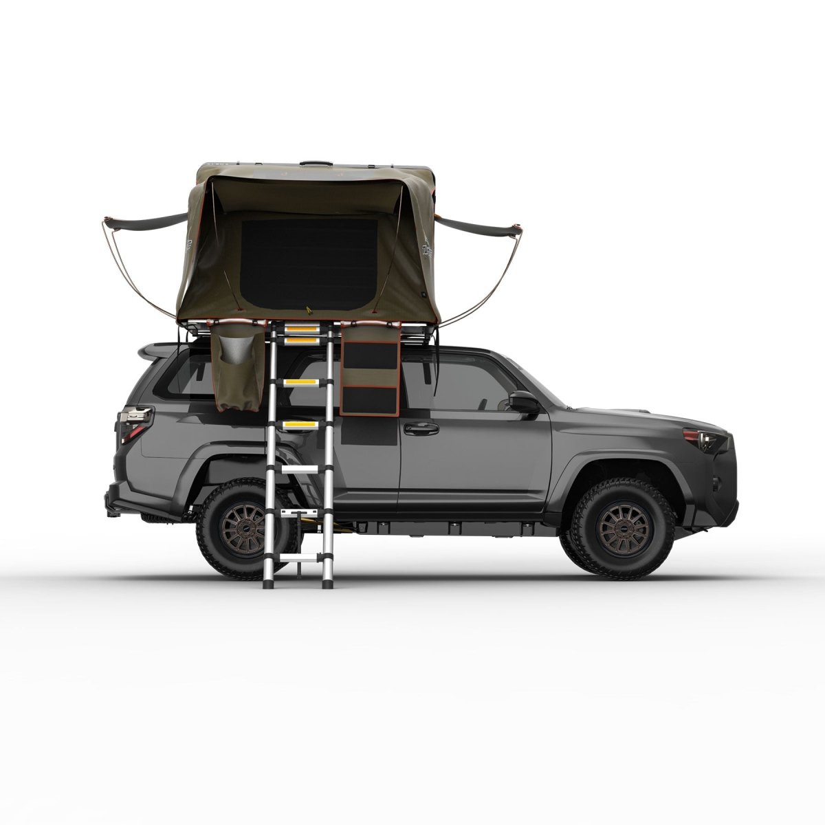 Tuff Stuff® ALPHA™ Hard Top Side Open Tent, Black, 3+ Person - Tuff Stuff Overland - Roof Top Tent