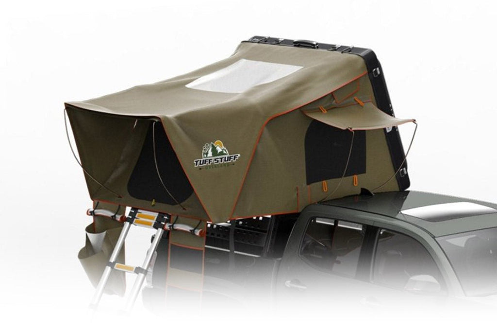 bama car roof top tent Tuff Stuff Overland Alpha II Hard Top Side Open Tent, Black, 2 Person